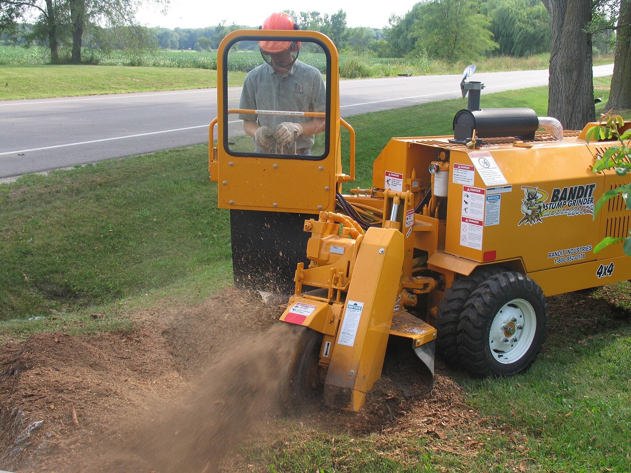 using a stump grinder